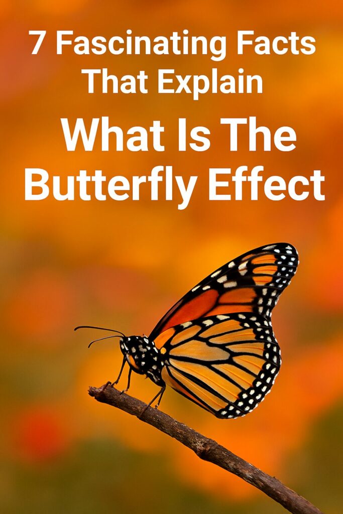 A vibrant butterfly perched on a leaf, visually representing the concept of what is the butterfly effect through delicate wings and natural surroundings.